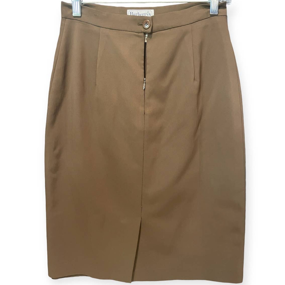 Burberry Vintage Pencil Skirt Size 40 Brown Knee Length VTG - Picture 8 of 15